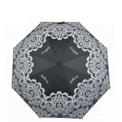 New designed manual open 3 fold Umbrella with lace